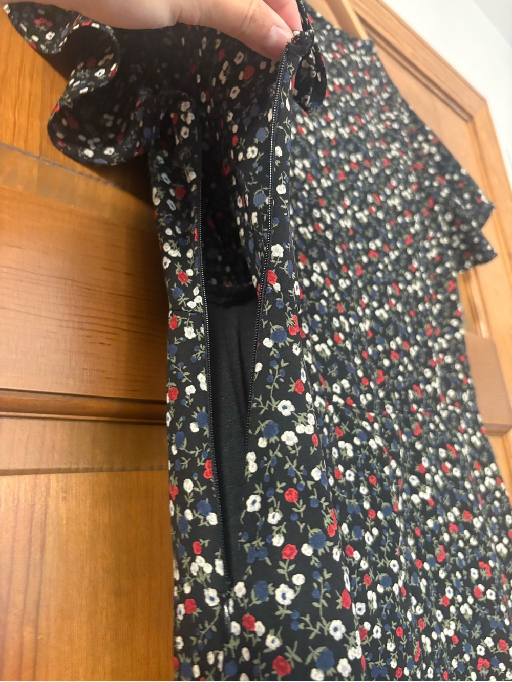 Lulu's Black Mini Dress with Red & White Floral Print - Picture 6 of 6
